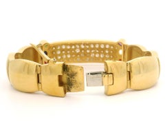 Bracelet en or jaune 22k 3.50ctw Fiery Diamond & Cab Gemstone Accents Wide ID Bracelet