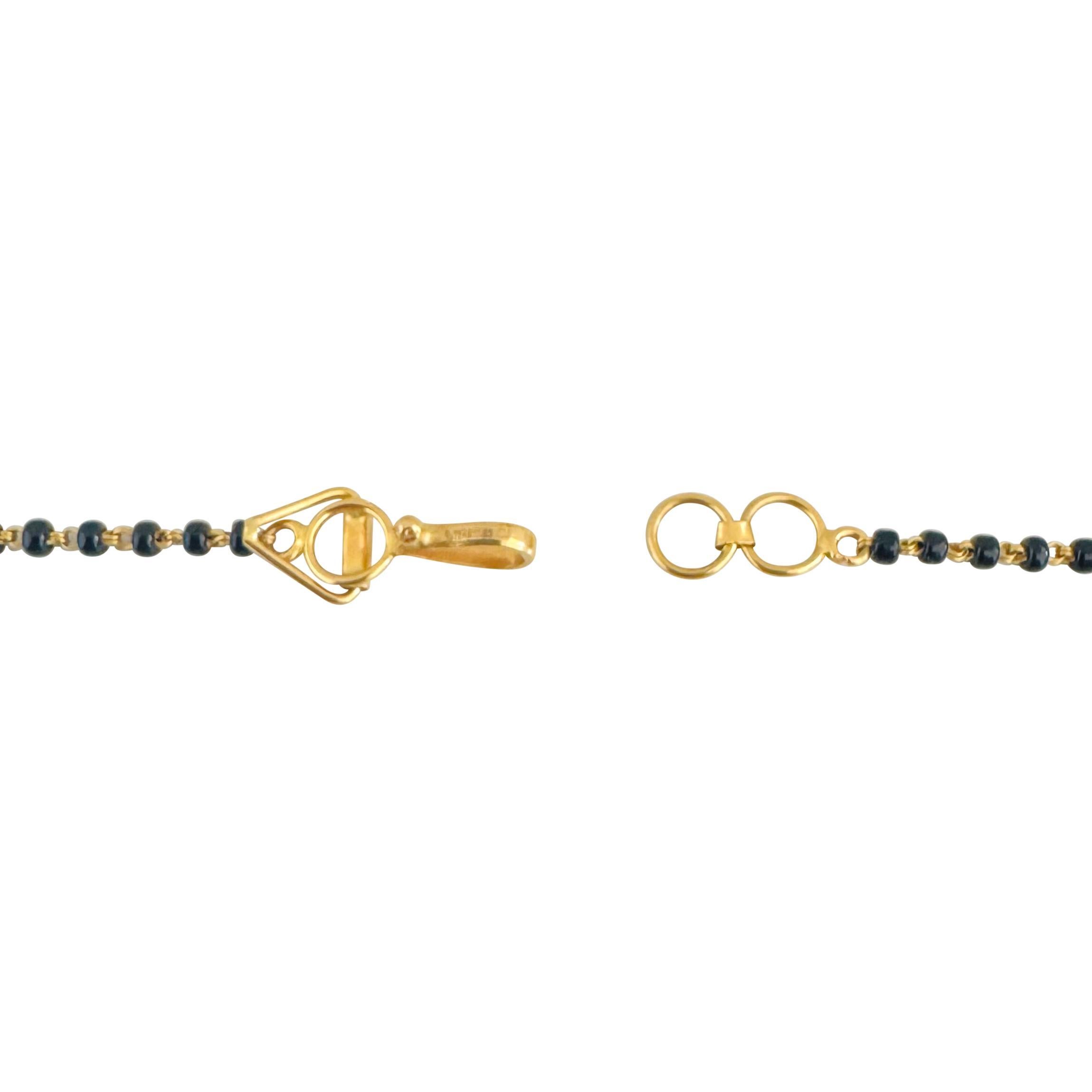 De las mujeres Collar de oro amarillo de 22 quilates con perlas de ónix de fantasía y circonitas de 8,5 g y colgante de circonitas de 19 pulgadas