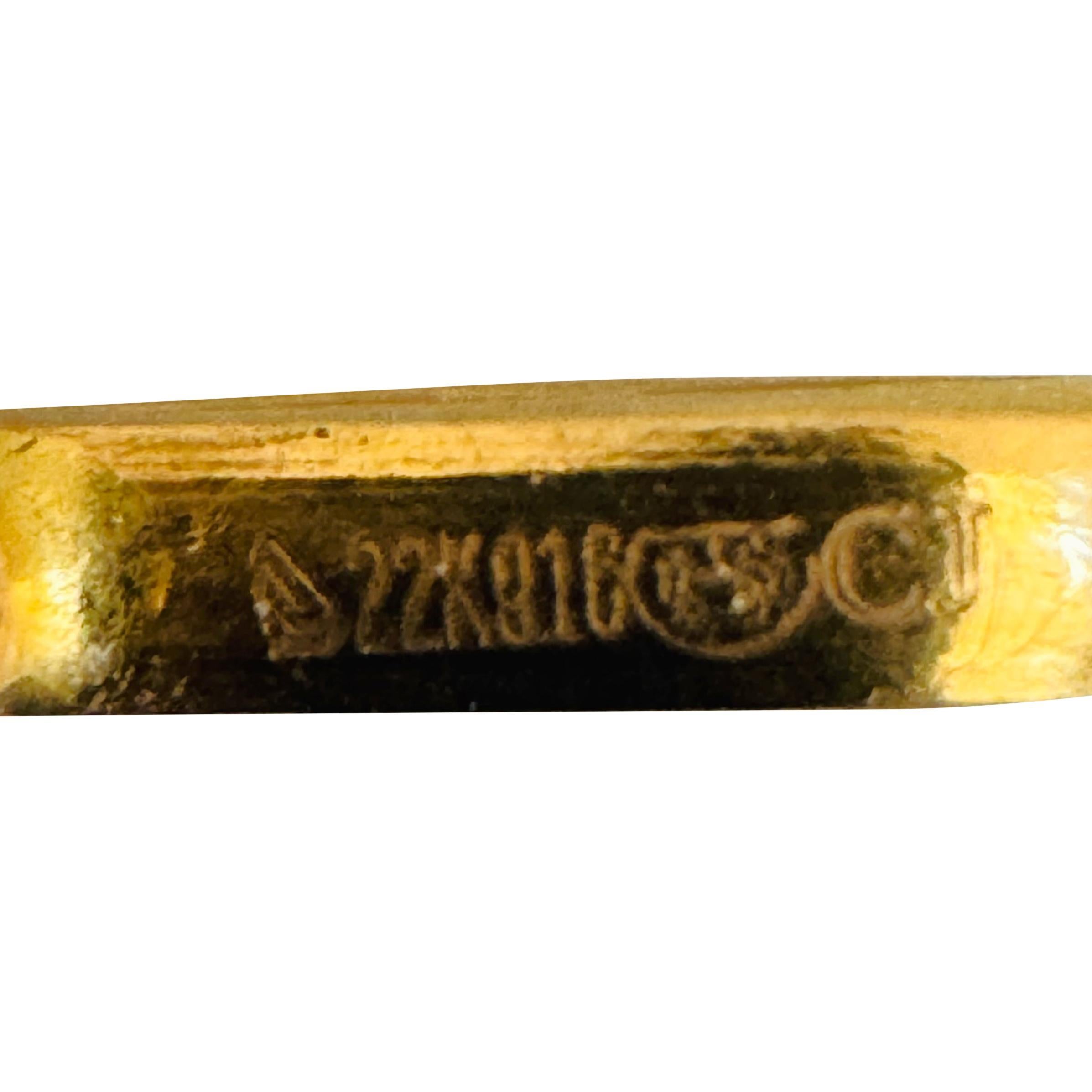 Collar de oro amarillo de 22 quilates con perlas de ónix de fantasía y circonitas de 8,5 g y colgante de circonitas de 19 pulgadas 2