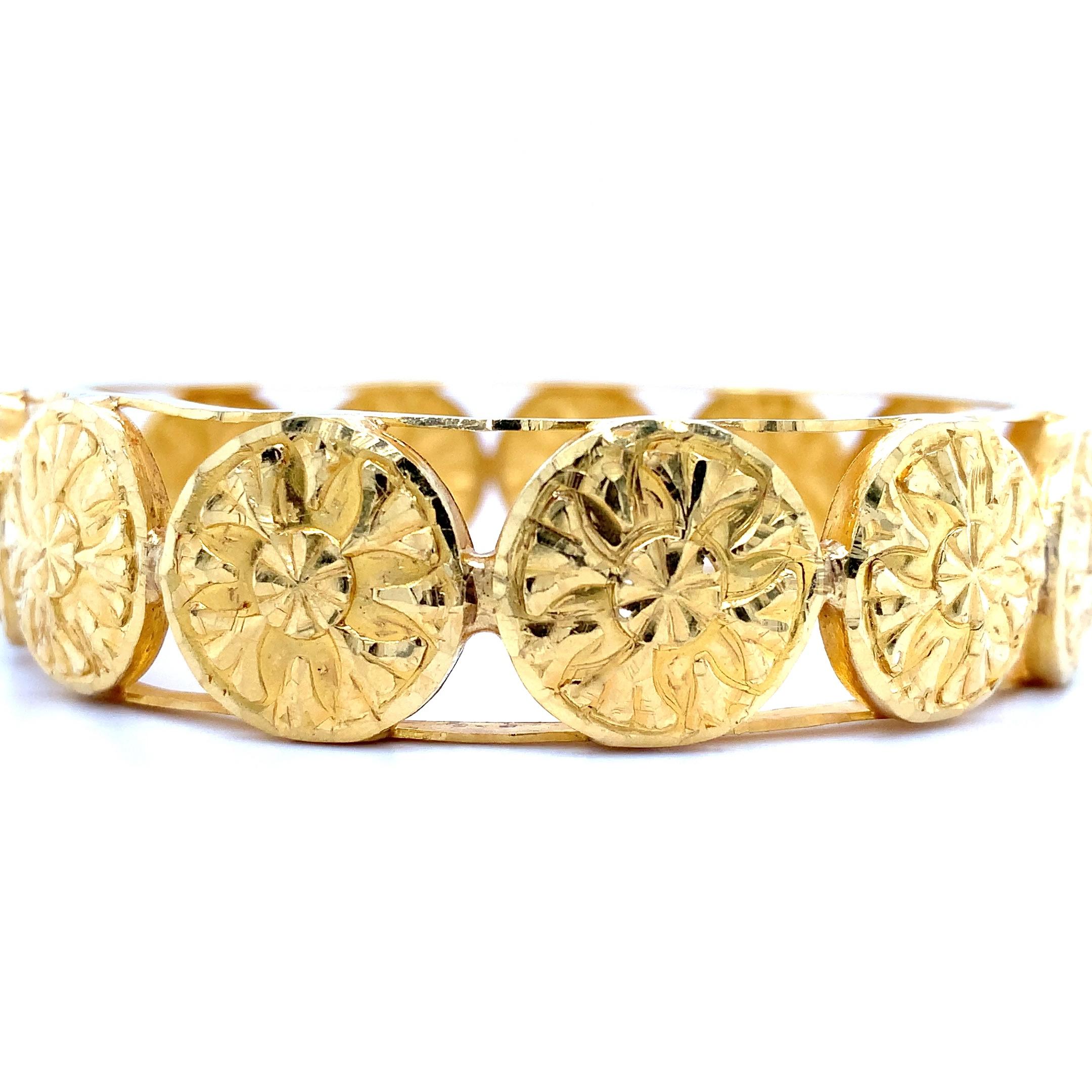 22k solid 916 gold plain round bangle pure 22k