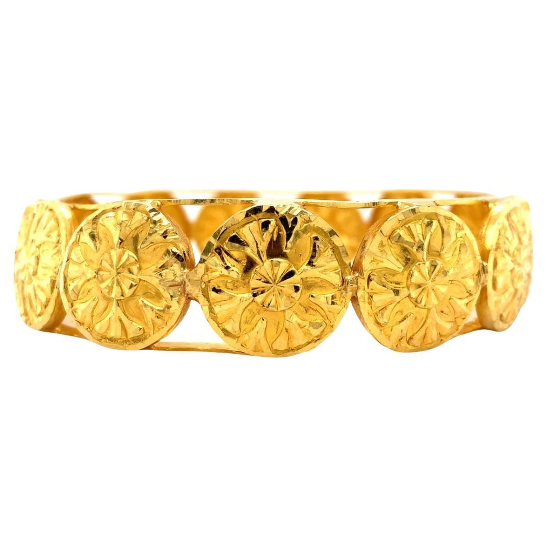 22 Karat Gelbgold Armreif Armband Art Deco asiatischer Schmuck