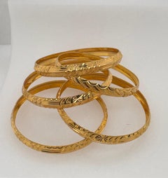 22K Yellow Gold Bangle Bracelet, Five, Dubai