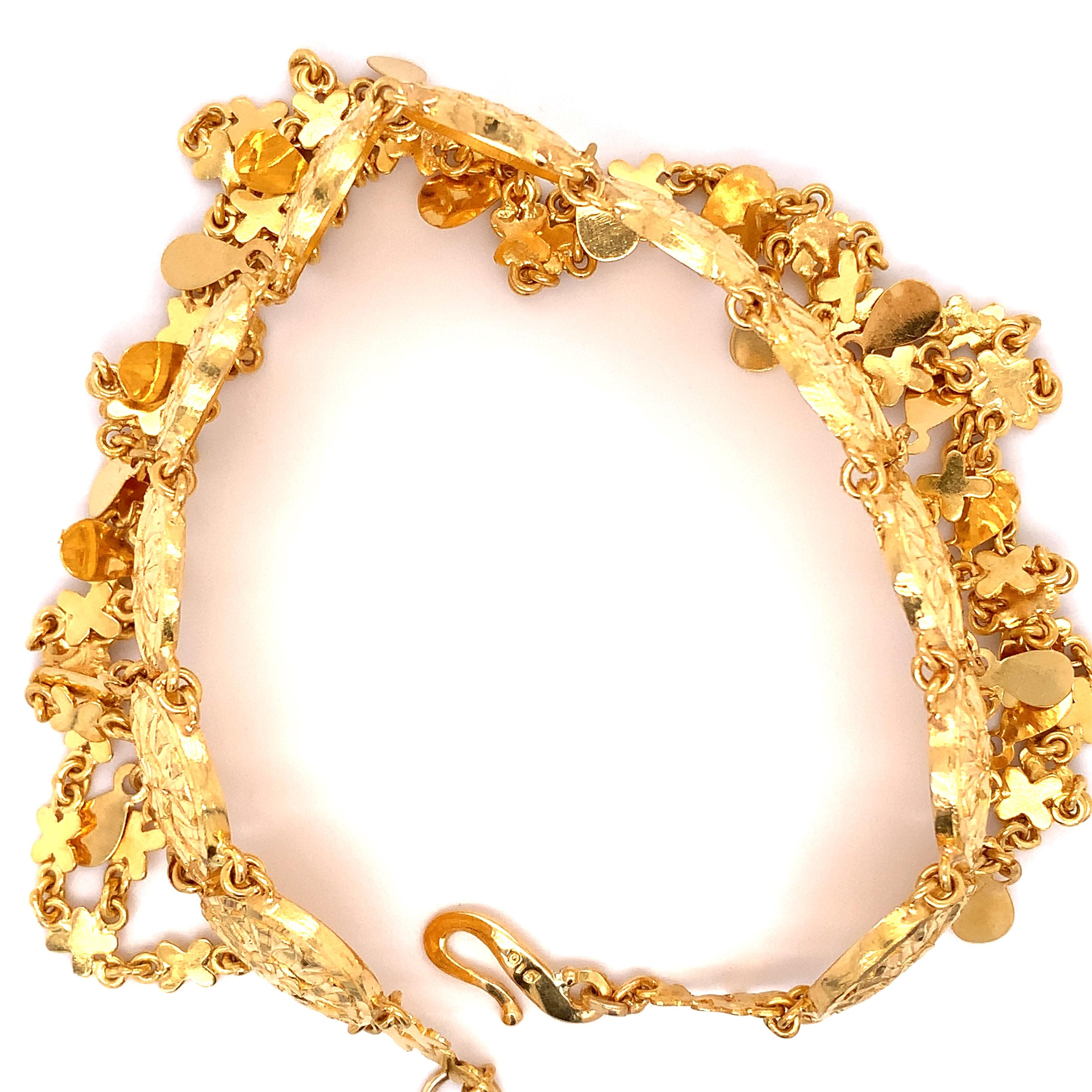 22k Yellow gold bangle bracelet ring earrings and anklet jewellery set For Sale 11