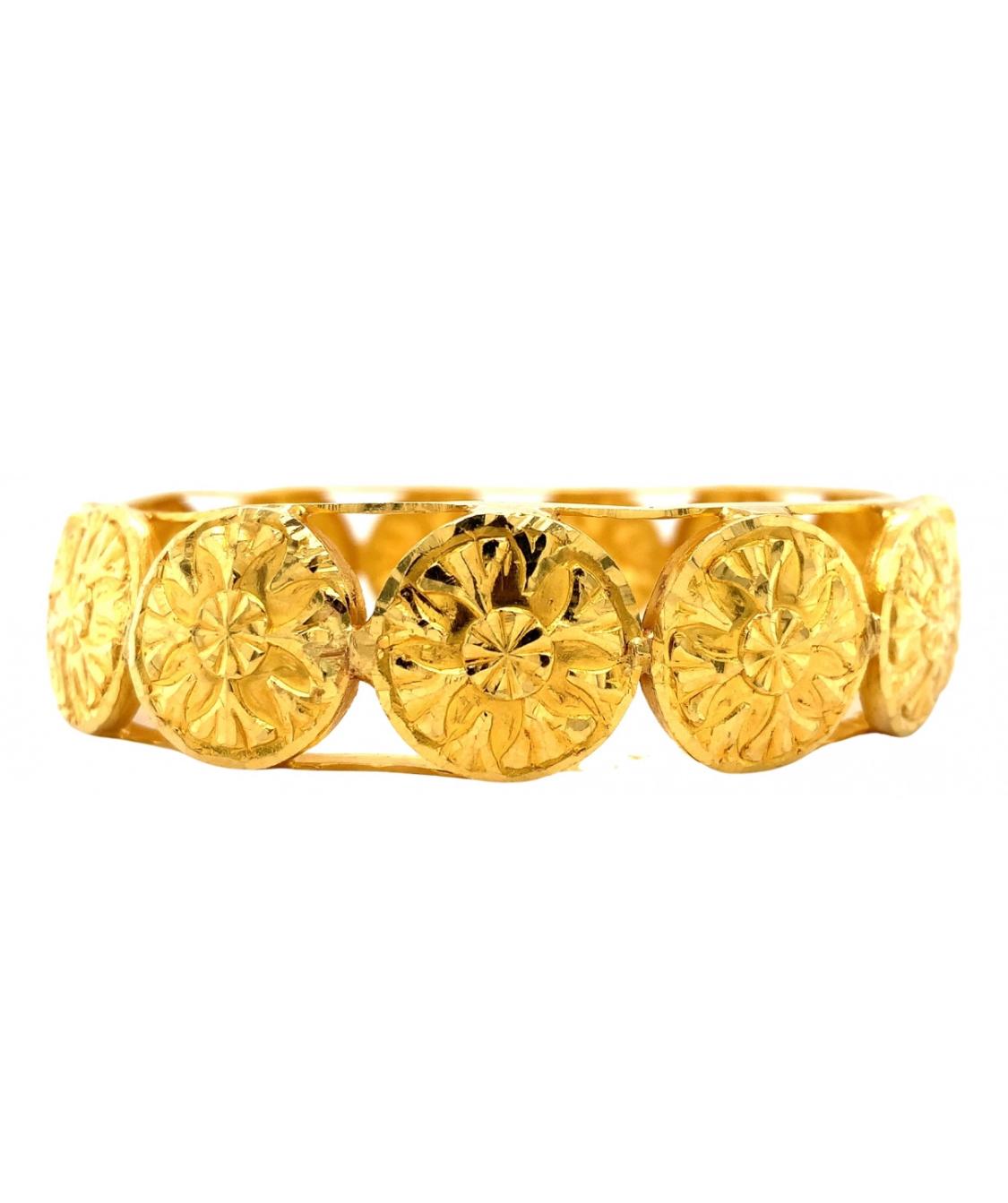 22k Yellow gold bangle bracelet ring earrings and anklet jewellery set For Sale 2