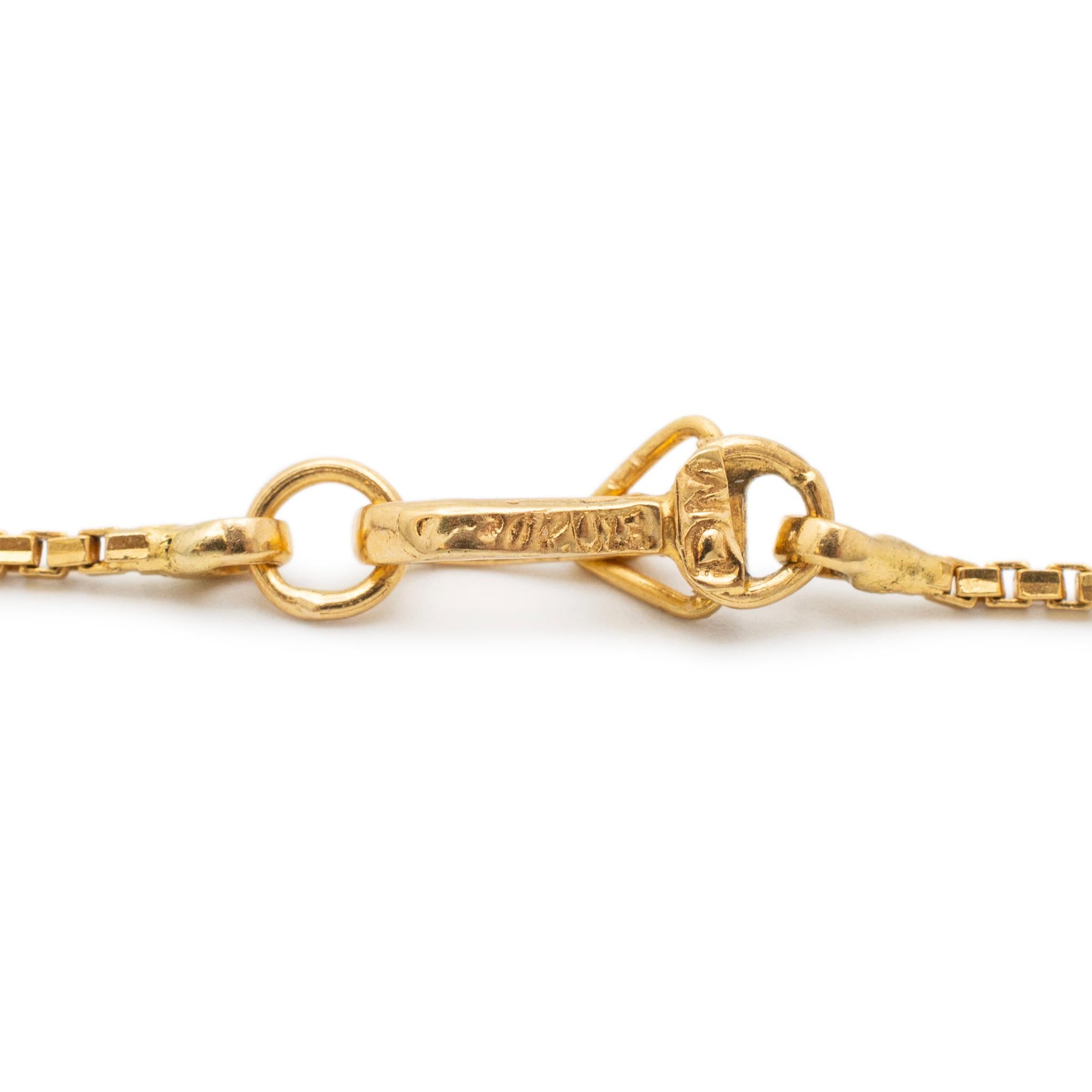 22 Karat Gelbgold Box Kette Halskette im Zustand „Hervorragend“ im Angebot in Houston, TX