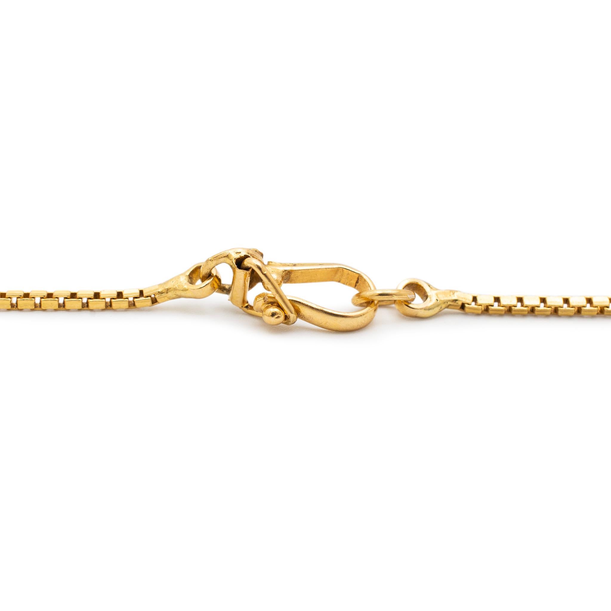 22 Karat Gelbgold Box Kette Halskette Herren im Angebot