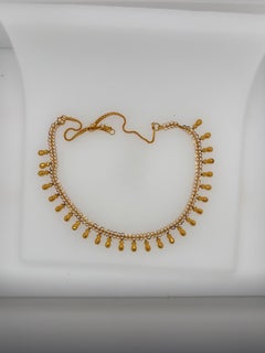 22K Yellow Gold Choker Necklace, Ankle Bracelet or Payal, 10.53 grams