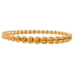22k Yellow gold chunky intertwined twisted bangle bracelet