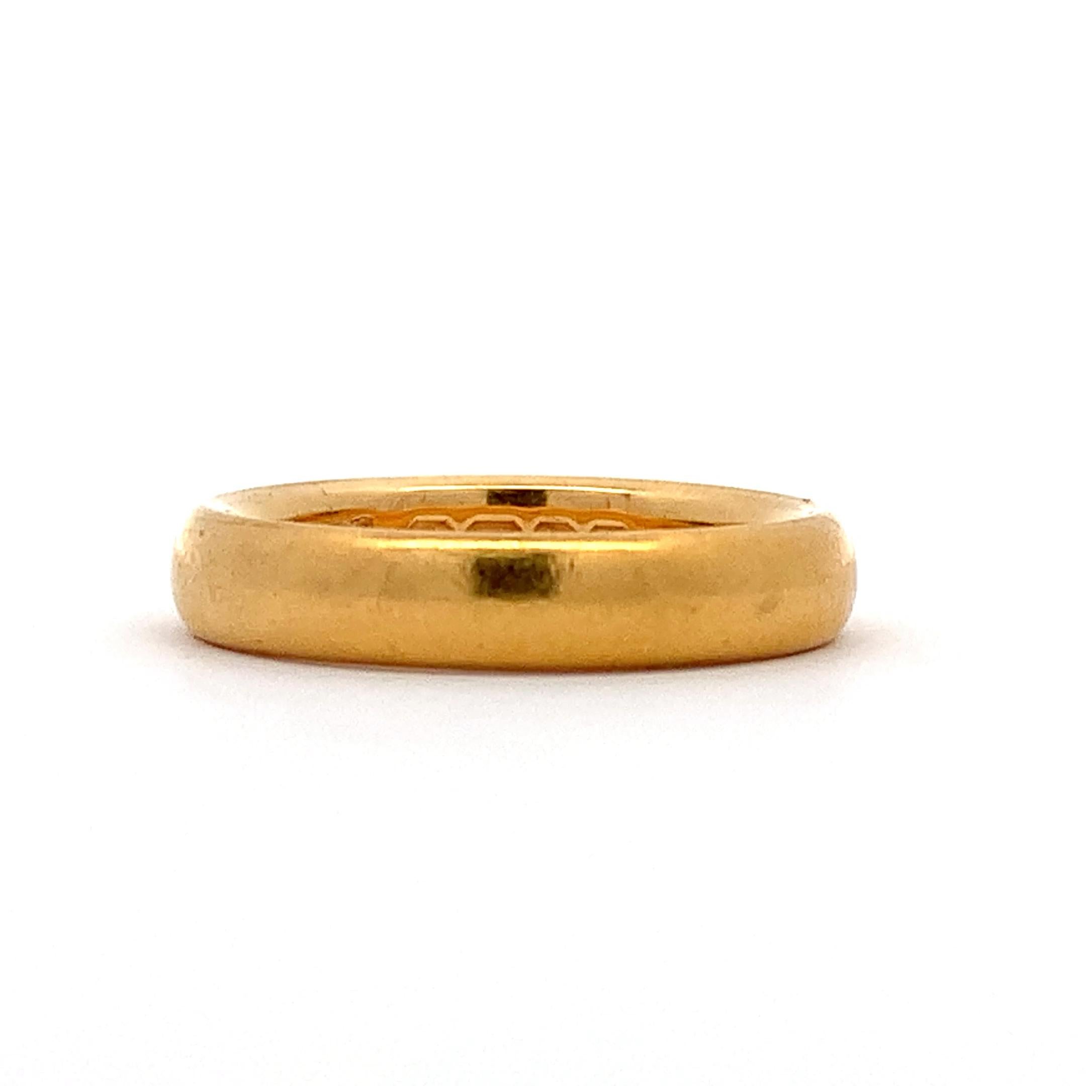 22k Gelbgold klobig glatt Ehering 4mm für Damen oder Herren im Angebot