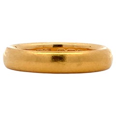 Anello nuziale semplice in oro giallo 22k 4 mm