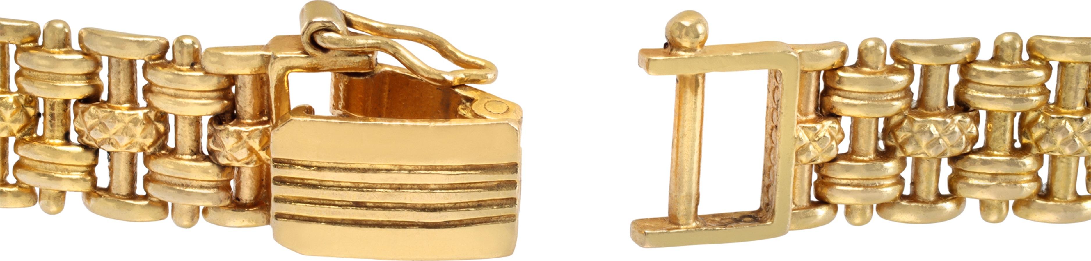 Women's or Men's 22k yellow gold Double lion head bracelet