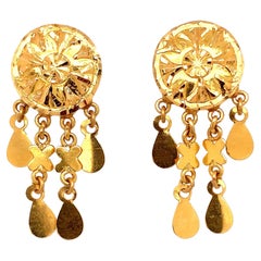 22k Yellow gold drop dangle earrings