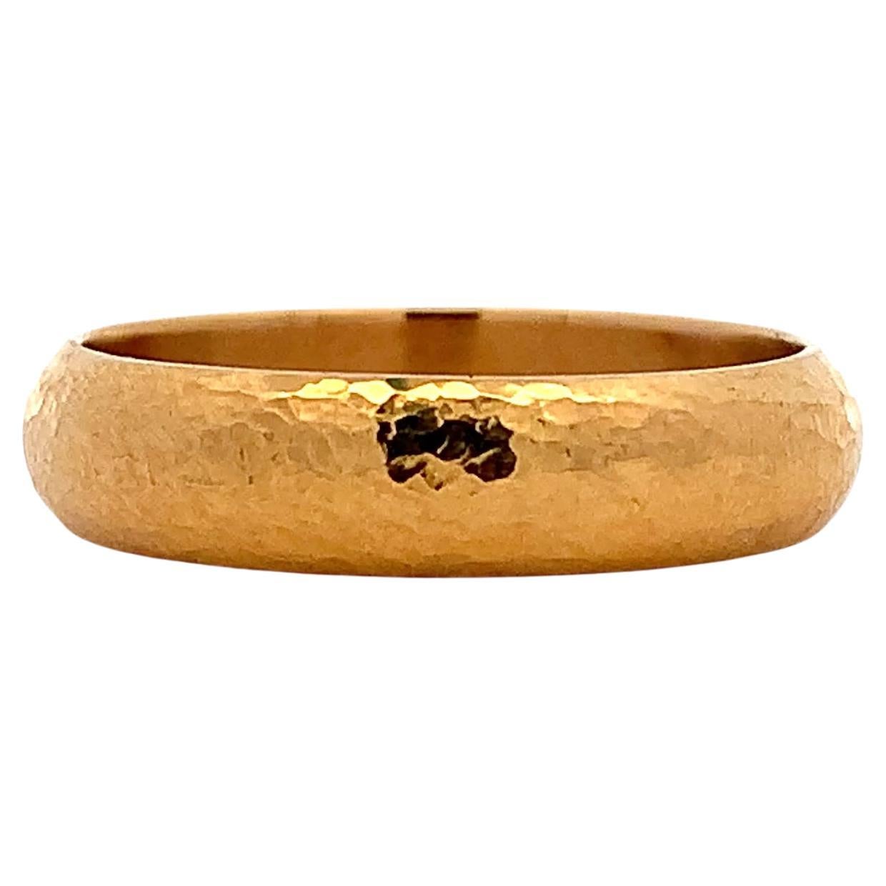 22k Gelbgold gehämmert Ehering Band 5mm