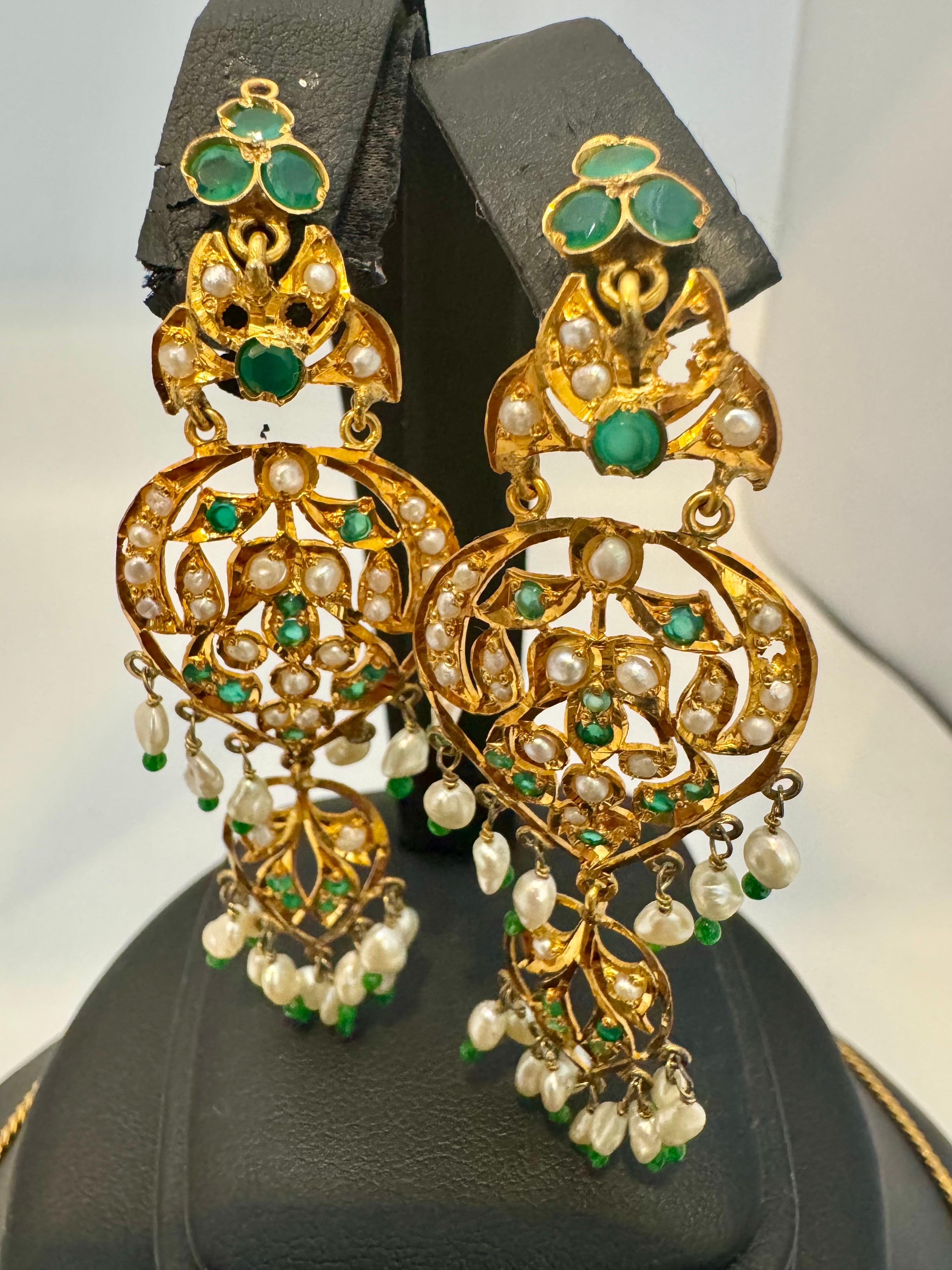 22k Yellow Gold Necklace Jewelry, Indian Handmade ,  Vintage Necklace Suite 6