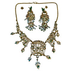 22k Yellow Gold Necklace Jewelry, Indian Handmade ,  Vintage Necklace Suite