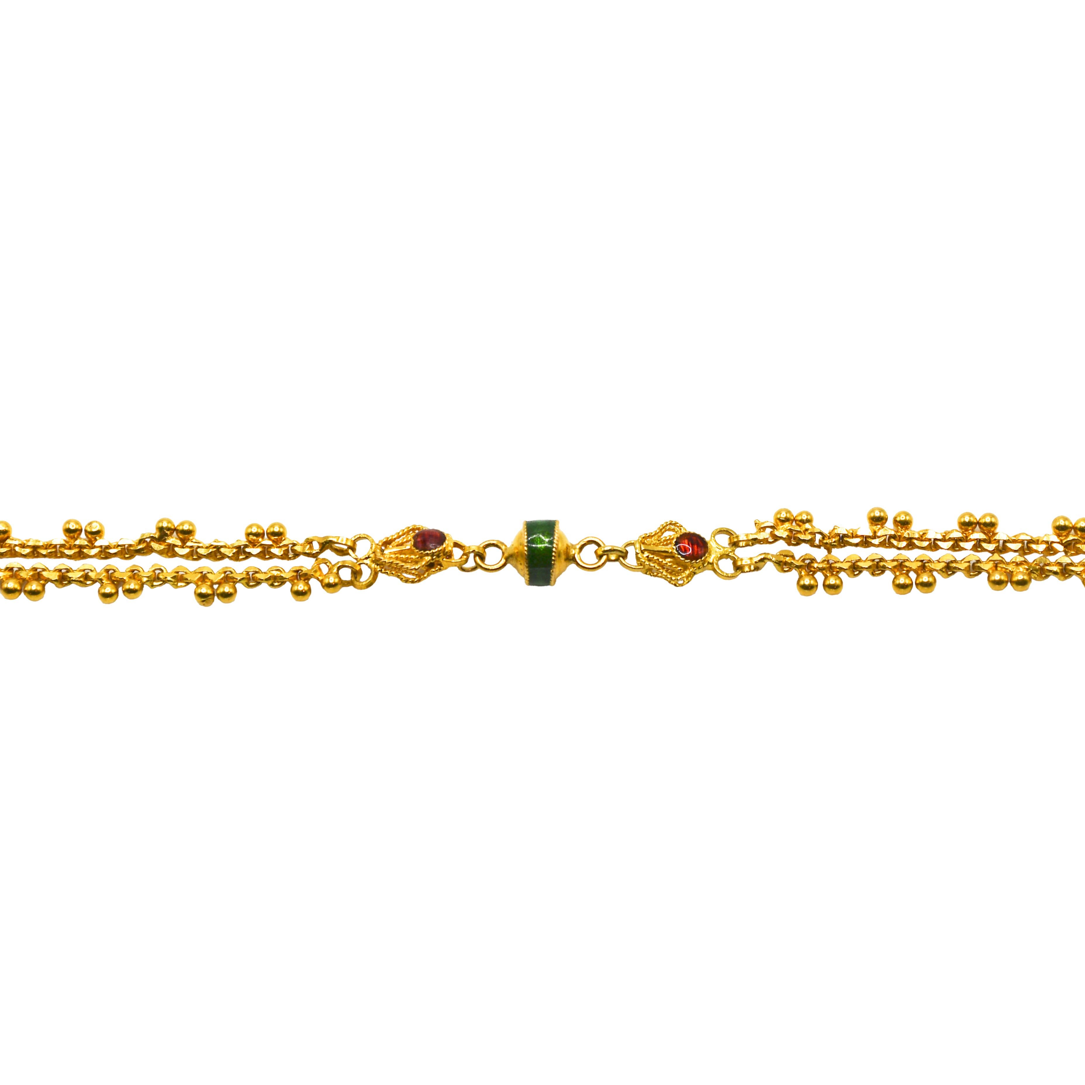 Verschnörkelte Emaille-Halskette aus 22K Gelbgold im Zustand „Hervorragend“ im Angebot in Laguna Beach, CA