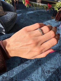 22K Yellow Gold / Oxidized Sterling Silver and Round Brilliant Cut Diamond Ring