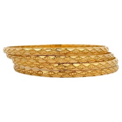 Bracelets assortis en or jaune 22k à motifs
