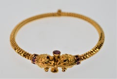 22K Yellow Gold & Ruby Serpent Bracelet
