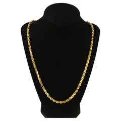 22k Gelbgold Solid Diamond Cut Seilkette, 23 Zoll - 66,1g