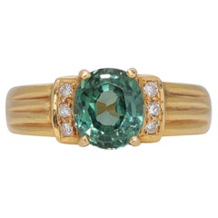 22 Karat Gelbgold Vintage-Ring im Vintage-Stil mit 1,16 Karat natürlichen Diamanten und Spinell IGI-zertifiziert