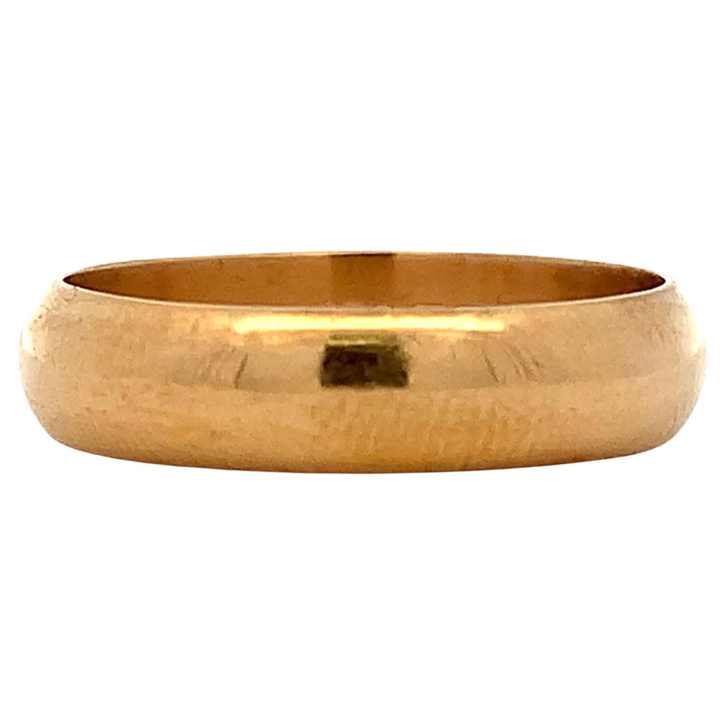 22k Gelbgold breiter schlichter Ehering 5.5mm im Angebot