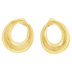 22K Zolotas Hammered Gold Hoop Earrings