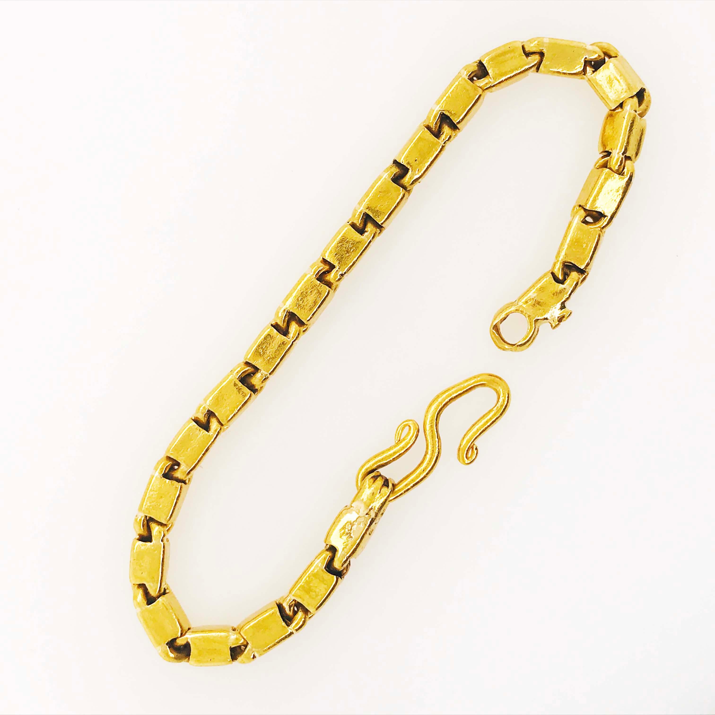 Women's 22k Baht Chain Bracelet Extra Large XL Long Thick 22 Karat Pure Gold, 22kt, 22k