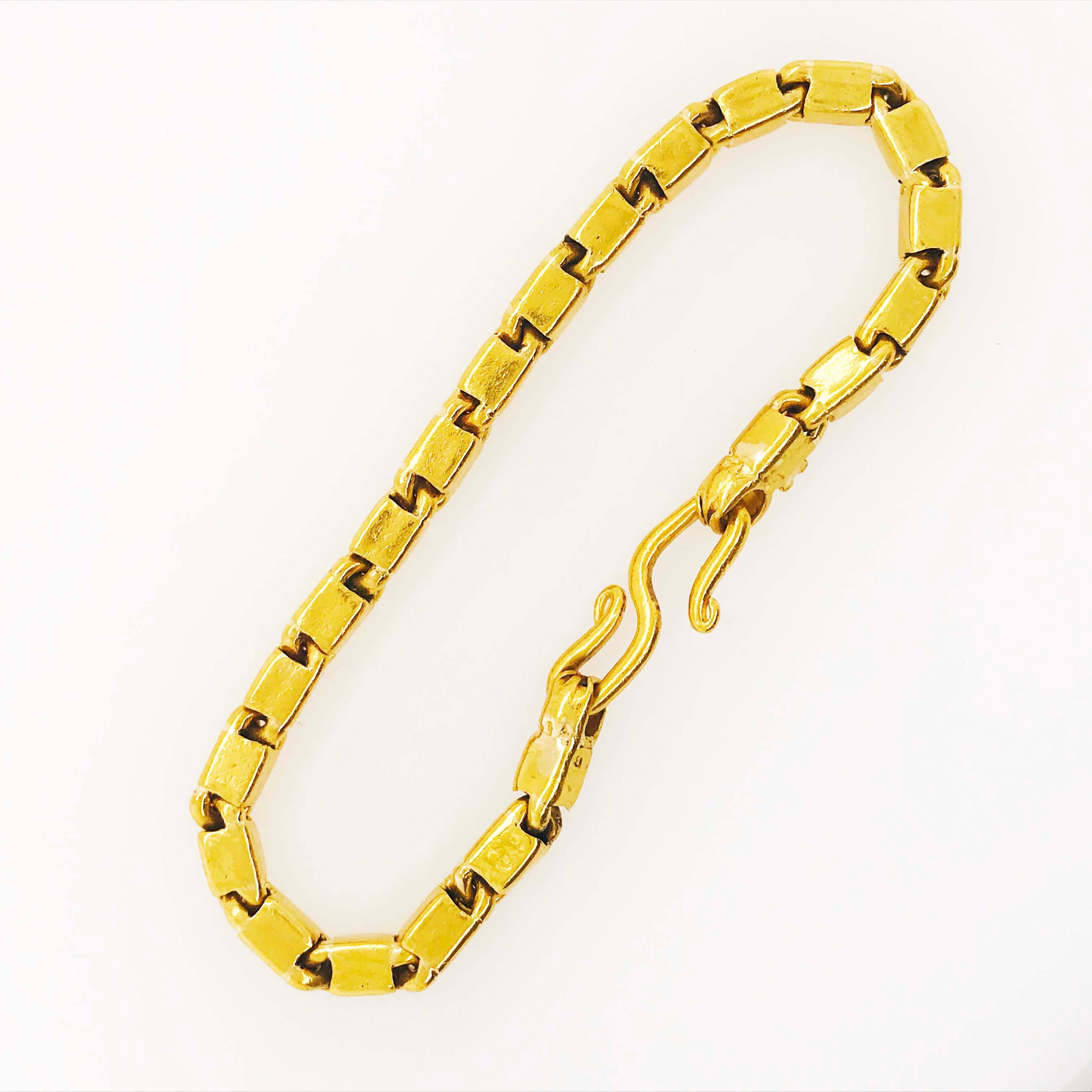 22k Baht Chain Bracelet Extra Large XL Long Thick 22 Karat Pure Gold, 22kt, 22k 1