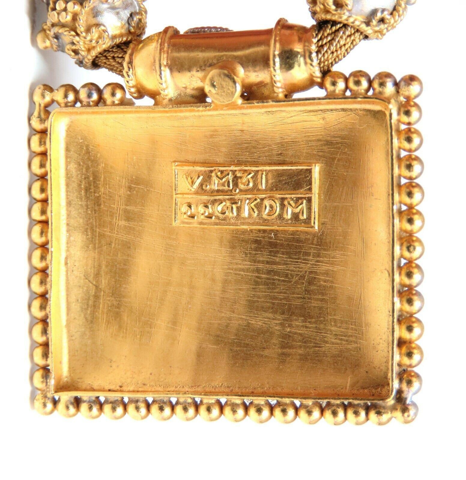 22 Karat Carved Greek Gold Necklace 22 Karat Gold Iconic Emblem Fused Beads 1
