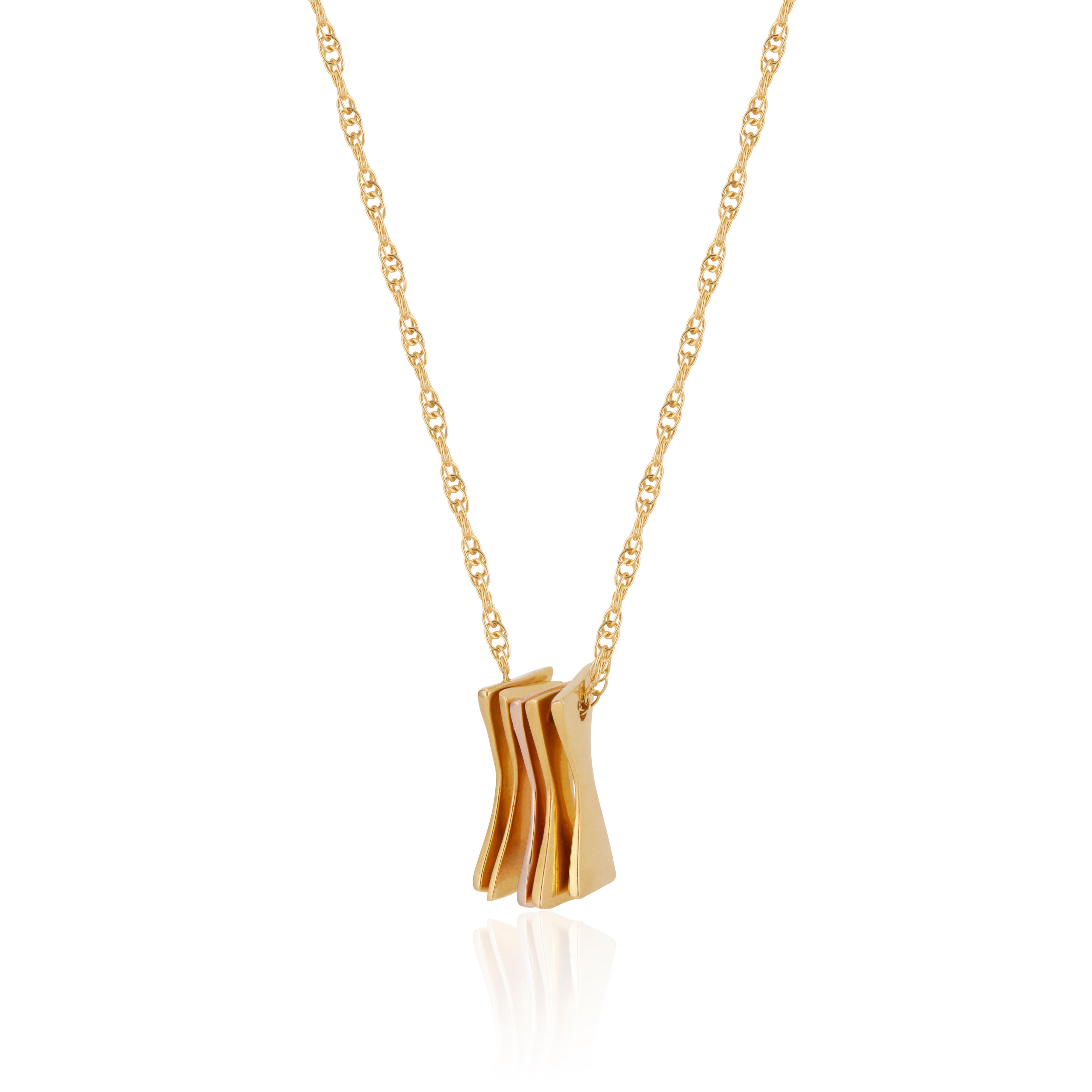 A beautiful and sleek design, with movement and flexibility.  A perfect everyday piece for the modern jewelry lover.  This 15/16-inch necklace is 22 Karat Yellow Gold Vermeil.

All items are made to order, please allow 10-15 business days for items