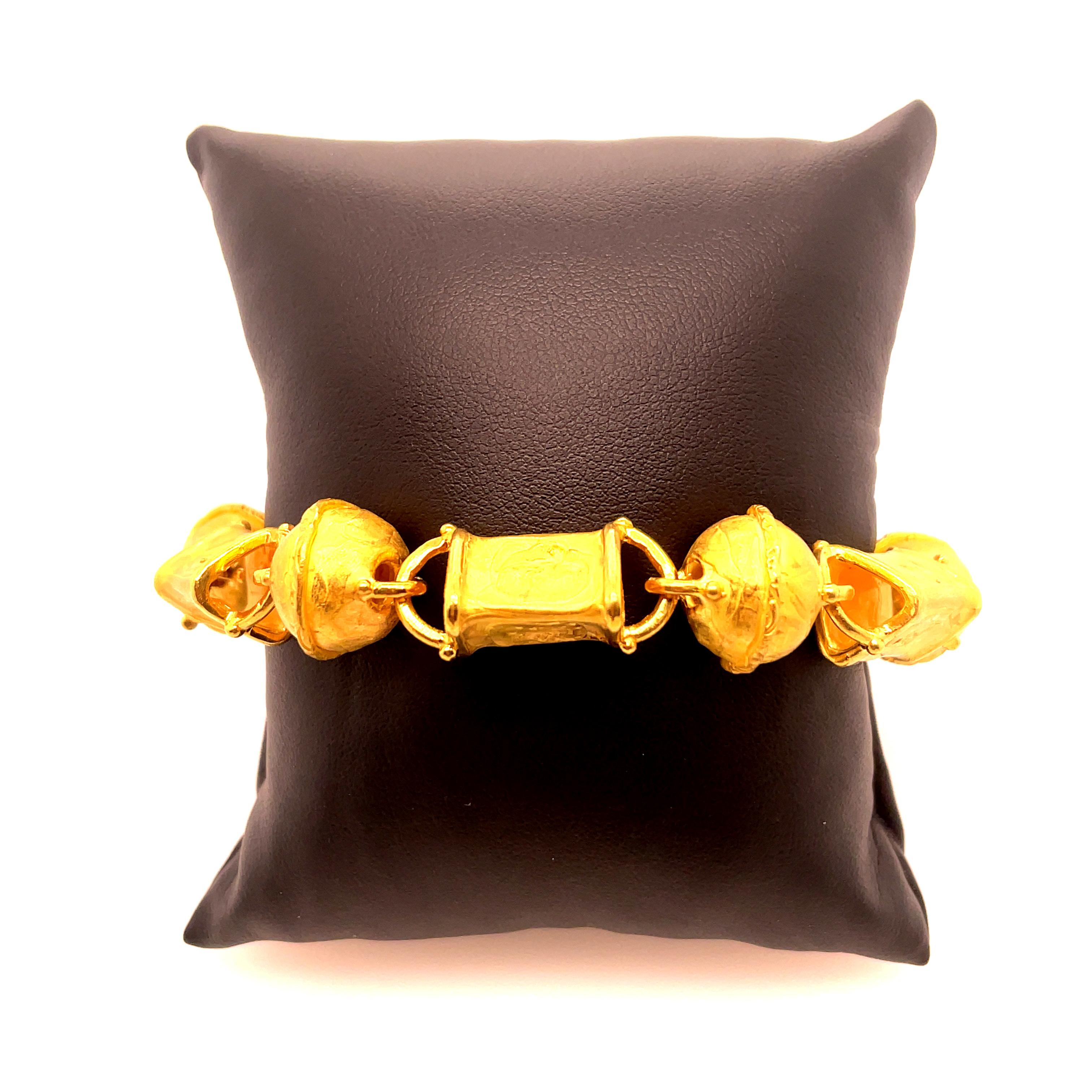 22 Karat Yellow Gold Bracelet by Denise Roberge In Excellent Condition In Saint Louis, MO