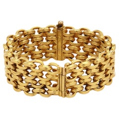 22kt yellow gold four row rope chain bracelet