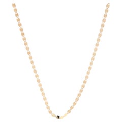 Oval Mirror Chain Necklace, 14KT Yellow Gold, Length