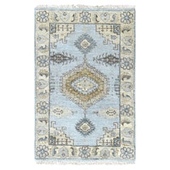 2
2 "x3
 Grau Persisch inspiriert Geometrisches Design Reine Wolle Handgeknüpft Matte Teppich