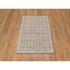 2'2"x3'1" Sesame Brown Modern Plain Decor Box Design Loomed Knotted Wool Mat Rug