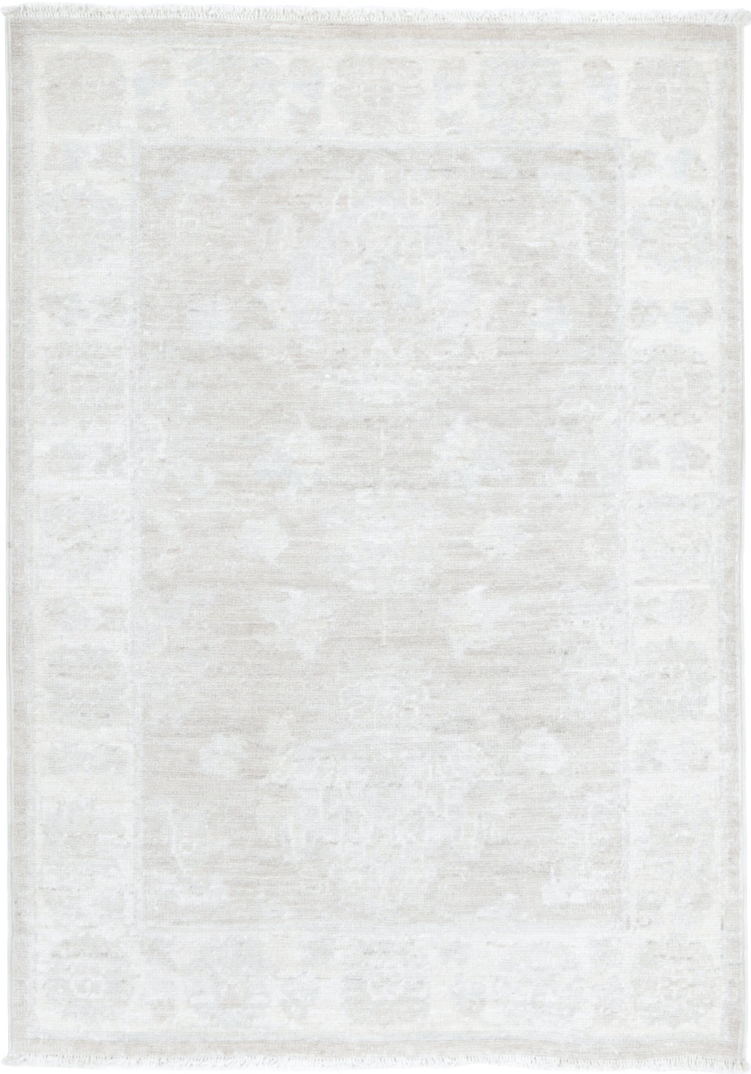 2.2x3.2 ft Handmade Floral Patterned Oushak Accent Rug in Soft Tones. 100% Wool