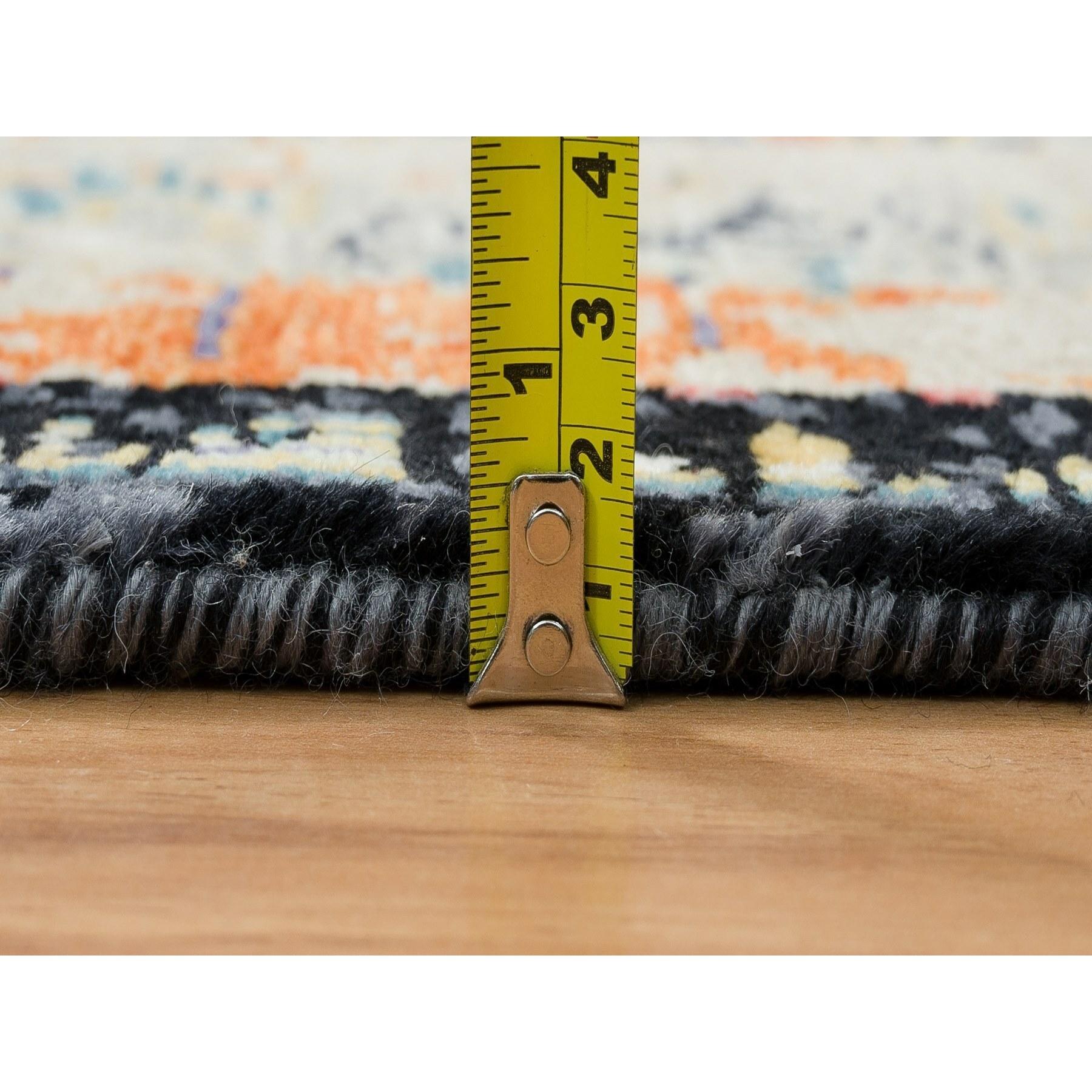 XXI secolo e contemporaneo Tappeto orientale antico a pelo morbido rosso e nero annodato a mano 2'2 