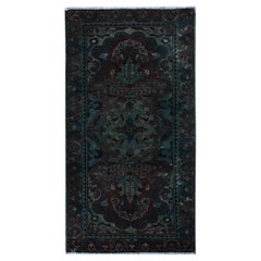 2'2 "x4'2" Alfombra de lana anudada a mano Lilahan Persa Vintage Rojo Vino Teñida