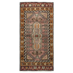 22x45 in Vintage Schachtelteppich. Einzigartiger türkischer Akzentteppich. Türmatte