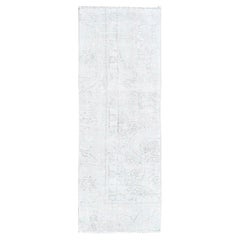 Alfombra de pasillo de lana anudada a mano, estilo Tabriz persa vintage, «Fragmento de marfil», de 2'2" x 5'10"