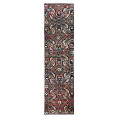 2'2"x8'7" Blush Red Vintage Persian Hamadan Hand Knotted Pure Wool Runner Rug