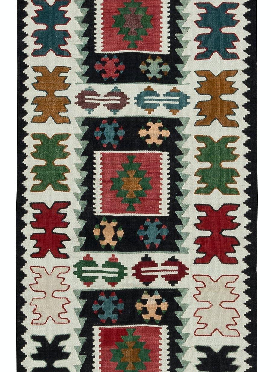 20th Century 2.2x9.5 Ft Flatweave Colorful Narrow Runner Kilim, HandWoven Turkish Hallway Rug For Sale