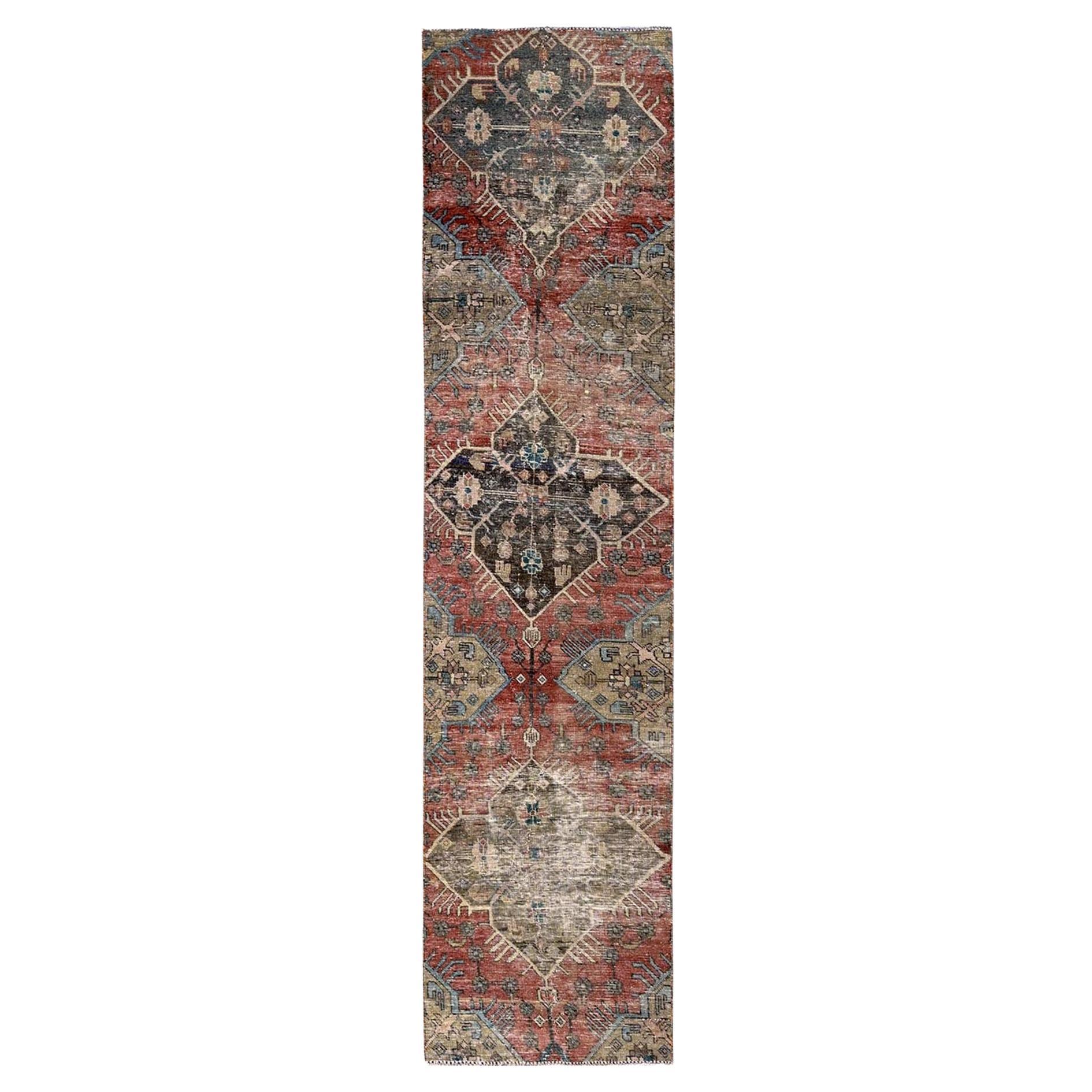 Tappeto Runner Vintage Northwest Persiano 100% Lana Annodato a Mano 2'2 "x9'9" Blush Red