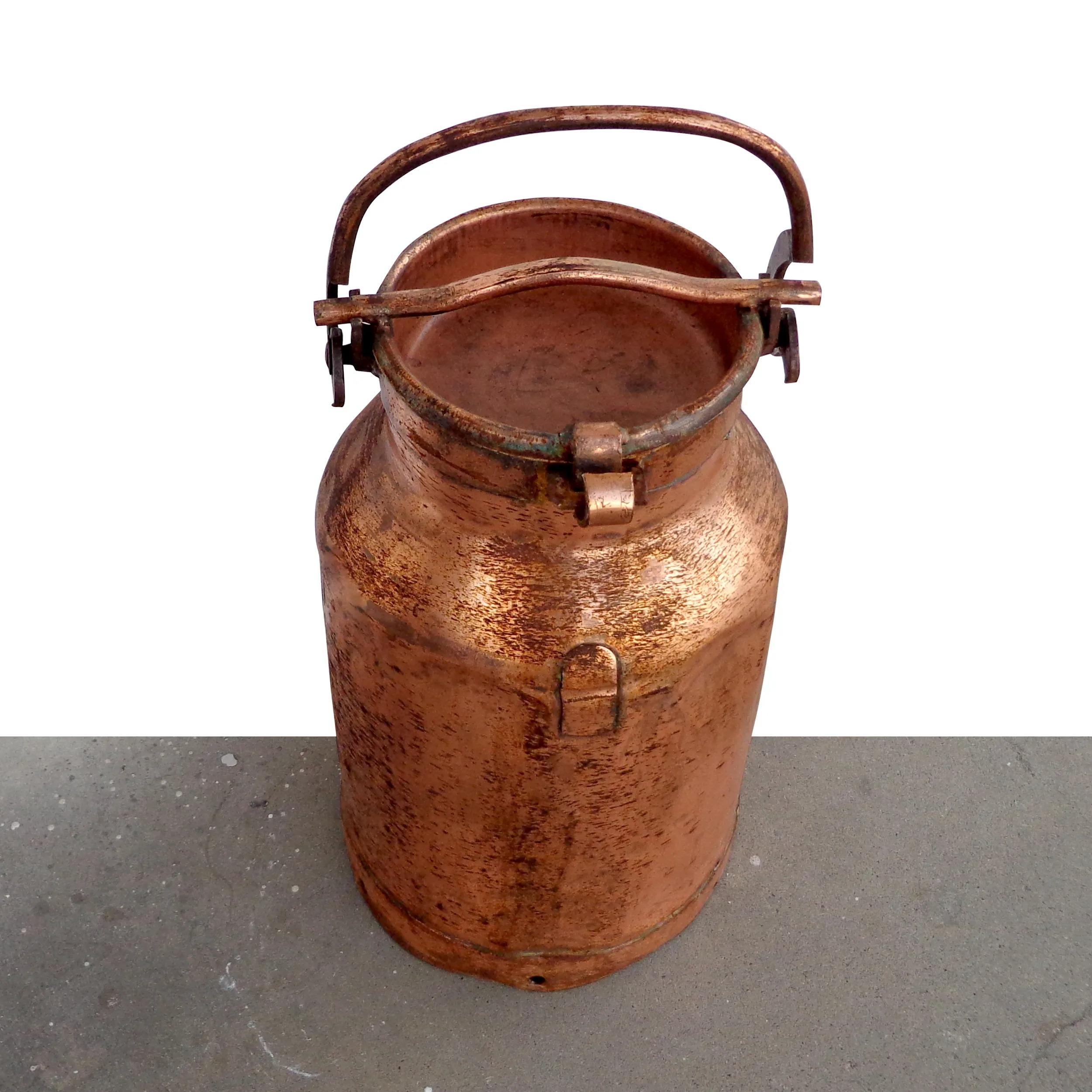 Rustic Antique Brass Milk Can For Sale