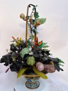 Antique Chinese Bonsai in Gilt Cloisonné Basket Pot