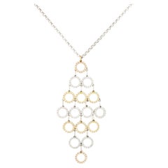 2.3 Carat Diamond Circle Chandelier Pendant Necklace 18 Karat in Stock