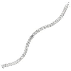 23 Carat Emerald Cut Diamond Tennis Bracelet Set in Platinum