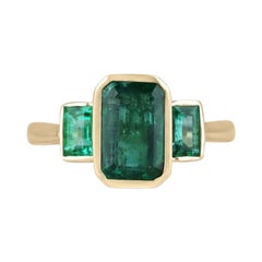 2.3 Carat Emerald Diamond Ring 14K White Gold Modern Nobility