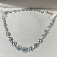 Rare Colors Mixed Fancy Color Diamond Floral Necklace